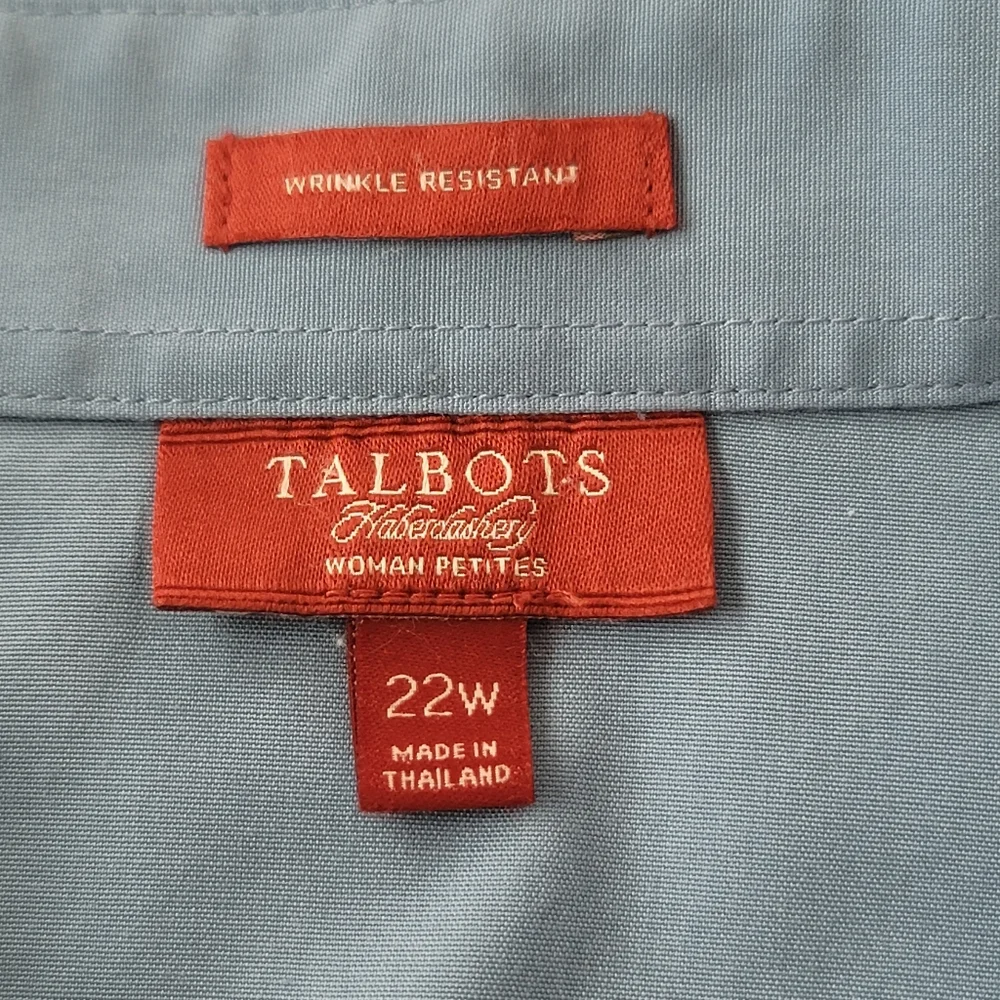 Talbots Blue Button-Up Blouse - Picture 8 of 9